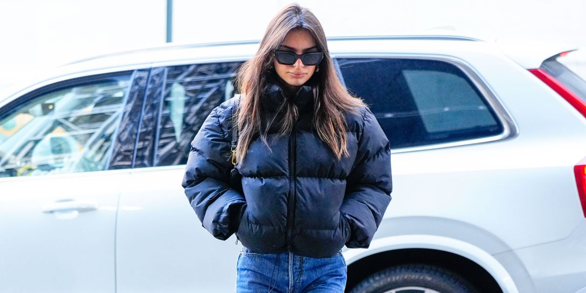 See Emily Ratajkowski Elevate a Puffer Jacket and Jeans with Y2K-Inspired Boots