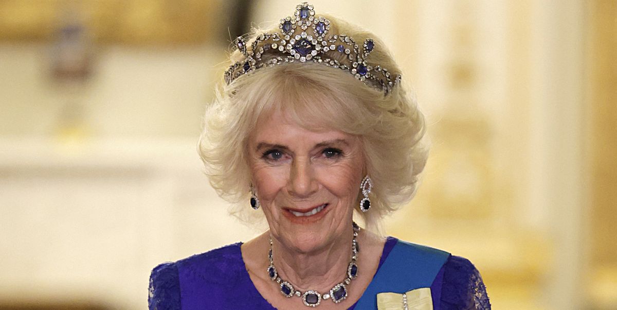 Queen Camilla Wore Queen Elizabeth's Treasured Sapphires to Her First State Banquet